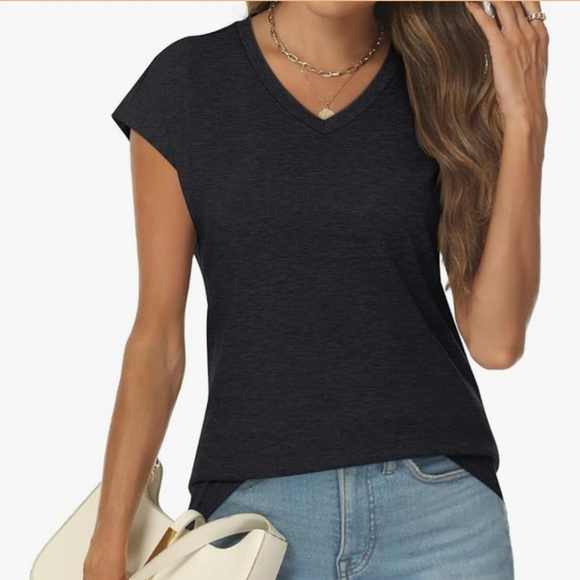 Everyday V-Neck Short Sleeve Tee - Black - Picture 6 of 9